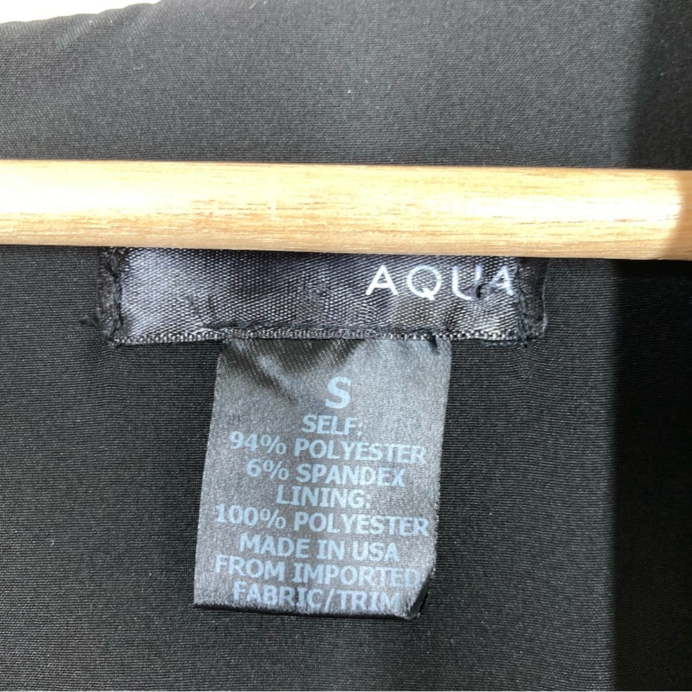 Aqua Women's Black Sleeve Less Mini Dress Small Deep V Neck Ruffled Skirt - Picture 12 of 14